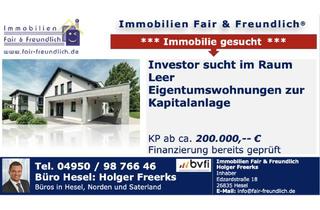 Haus kaufen in 26789 Leer, Leer (Ostfriesland) - *** EIGENTUMSWOHNUNG ZUR KAPITALANLAGE IN ODER UM LEER GESUCHT