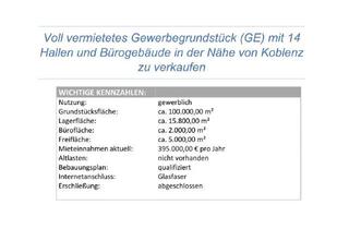 Gewerbeimmobilie kaufen in 56338 Braubach, Vollständig vermietetes Gewerbegrundstück (GE) für diverse Nutzungen