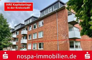 Wohnung kaufen in 25813 Husum, GUT vermietete Hochparterre Eigentumswohnung mit Balkon und PKW Stellplatz im Herzen von Husum
