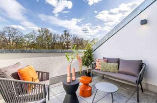 Wohnung kaufen in Klenzestraße 1, 3, 3a, 85737 Ismaning, Erstbezug im Juli: Wunderschöne Dachgeschosswohnung mit 4 Zimmern, 2 Bädern + Loggia