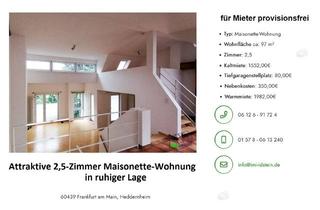 Wohnung mieten in Alt Heddernheim, 60439 Frankfurt, Für Mieter provisionsfrei - 2,5-Zimmer Maisonettewohnung