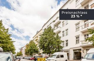 Wohnung kaufen in Corinthstraße 53, 10245 Friedrichshain, Preisnachlass sichern: Vermietete 5-Zimmer-Altbauwohnung mit Balkon & Wannenbad nahe Revaler Straße