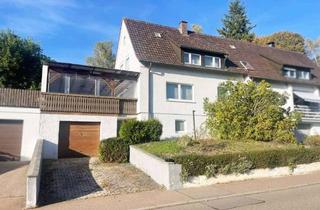 Doppelhaushälfte kaufen in 73450 Neresheim, Doppelhaushälfte mit viel Potential, überdachter Terrasse, Garage und großem Garten, zu verkaufen