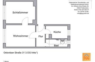 Wohnung mieten in Oelsnitzer Straße 31, 08223 Falkenstein/Vogtland, Neu sanierte 2-Raum-Wohnung