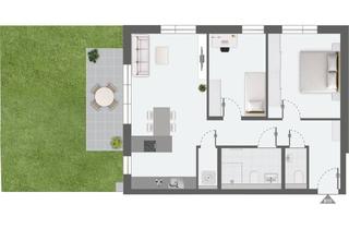 Wohnung kaufen in 71686 Remseck, Große 3-Zi.-Erdgeschoss-Neubauwohnung mit eigenem Garten- Top Lage von Remseck