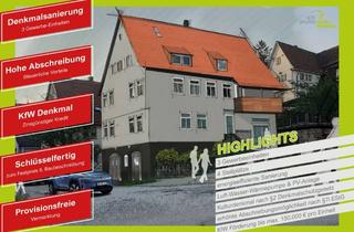 Gewerbeimmobilie kaufen in Uracher Straße, 72555 Metzingen, Denkmal AfA und KfW Darlehen nutzen. Gewerbeeinheit 3 in denkmalgeschütztem Geschäftshaus am Bindhof