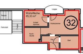 Immobilie mieten in Alte Kaserne, 39288 Burg, Seniorenwohnanlage Burg – Gemütliche 2-Raumwohnung mit Loggia im Dachgeschoss