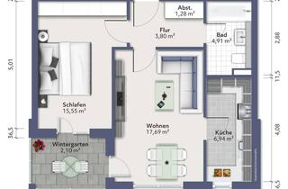 Wohnung mieten in 06567 Bad Frankenhausen/Kyffhäuser, Schöne 2-Raum-Wohnung mit Wintergarten in ruhiger, grüner Lage