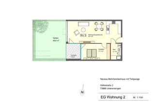 Wohnung kaufen in Höflestraße, 72669 Unterensingen, 2-Zimmer Erdgeschoss Neubauwohnung in Unterensingen