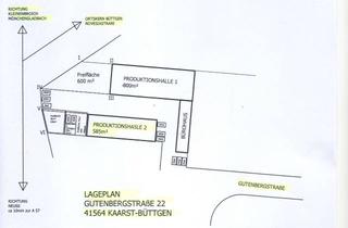 Gewerbeimmobilie mieten in 41564 Kaarst, PRODUKTIONSHALLE mit BÜRO in KAARST-BÜTTGEN , NÄHE BAB 57