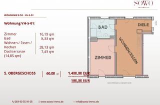 Wohnung mieten in Frankenallee 68, 60327 Gallusviertel, STAY HERE: Wunderschöne 2-Zimmerwohnung in bester Lage mit Dachterrasse!