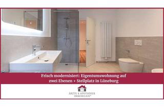 Wohnung kaufen in 21335 Lüneburg, Frisch modernisiert: Eigentumswohnung auf zwei Ebenen + Stellplatz in Lüneburg