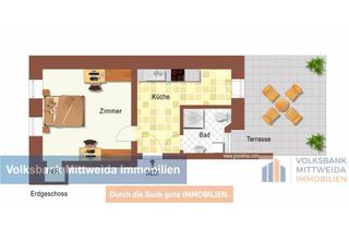Wohnung mieten in 09661 Hainichen, Hainichen - Hochwertig sanierte 1-Raum-Wohnung im Hochparterre mit Terrasse