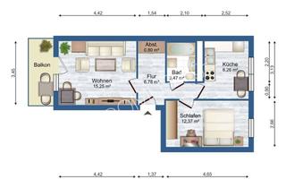 Wohnung mieten in 04626 Schmölln, Schmölln - Gemütliche 2-Zimmer-Wohnung im 1. Obergeschoss mit Balkon und Badewanne