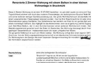 Wohnung mieten in Gottlob-Weiler-Straße, 83052 Bruckmühl, Sehr schöne renovierte 2 Zimmer Wohnung im wunderschönen ländlichen Bruckmühl