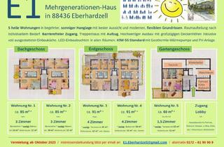 Wohnung mieten in Erlenweg (Wohnung 1), 88436 Eberhardzell, 3-Zimmer-Wohnung in Eberhardzell