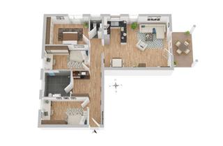 Wohnung kaufen in 72178 Waldachtal, 4 Zimmerwohnung mit 104 m² und Garten