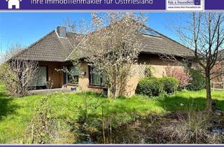 Haus kaufen in 26759 Hinte, Hinte - Winkelbungalow in Fertigbauweise unmittelbar in der Nähe zum Knockster Tief in Hinte - Osterhusen!
