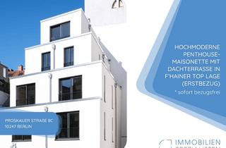 Penthouse mieten in Proskauer Straße 8c, 10247 Friedrichshain (Friedrichshain), HOCHMODERNE PENTHOUSE-MAISONETTE MIT DACHTERRASSE IN F’HAINER TOP LAGE (ERSTBEZUG)