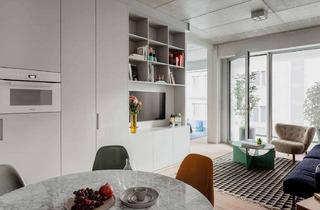 Wohnung kaufen in Johannisstraße 13, 10117 Mitte (Mitte), Design-Suite mit Blick von der Loggia in den Privatgarten
