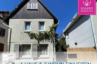 Wohnung kaufen in 60388 Bergen-Enkheim, 1 od. 2 Wohnungen - EG 43m2 plus OG/DG mit TERRASSE, GARTEN