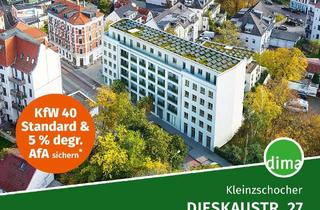 Wohnung kaufen in Dieskaustraße 27, 04229 Kleinzschocher, KfW-40-Neubau am Volkspark! Super 2RW mit gr. Südost-Loggia, TL-Duschbad, HWR, Keller, Aufzug u.v.m.