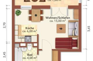 Wohnung mieten in Prof.-Wagenfeld-Ring, 02943 Weißwasser, Erdgeschoss! 1-R.-WE m. Balkon in Weißwasser!