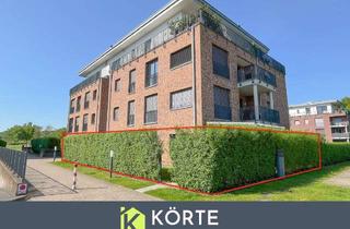 Wohnung kaufen in 49808 Lingen, Emsauenpark: Hochwertige Erdgeschosswohnung mit Garten und Tiefgaragenstellplatz zu kaufen! KfW55!