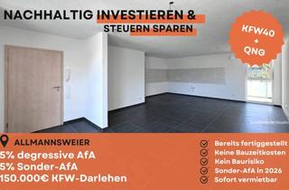 Wohnung kaufen in 77963 Schwanau, KFW40+QNG * ab 10% AfA * 3-Zi-Wohnung * Neubau 2025 * Carport+Keller * 79 m² * Allmannsweier