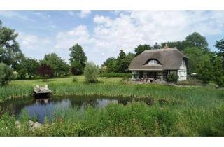 Haus kaufen in Woorke, 18528 Rappin, RÜGEN: Reet gedecktes Haus mit Teich auf sonnigen Grundstück zu verkaufen