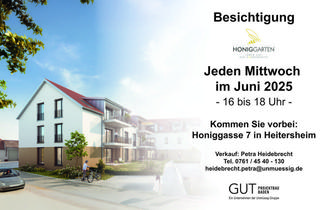 Wohnung kaufen in Honiggasse, 79423 Heitersheim, NEUBAU Heitersheim helle traumhafte 3-Zimmer-DG-Wohnung mit Westbalkon