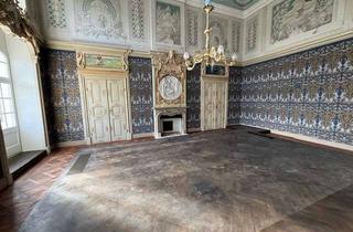 Gewerbeimmobilie mieten in Am Schloss, 01454 Wachau, REPRÄSENTATIVE GEWERBEFLÄCHE im Schloss Wachau - großer historsicher Raum mit Balkon