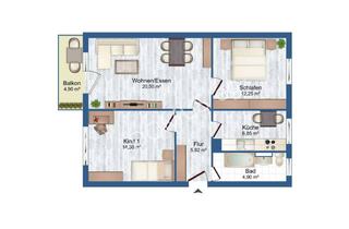 Wohnung mieten in 06925 Annaburg, Annaburg - NEU - frisch renovierte 3 Zimmer mit Balkon und Einbauküche!