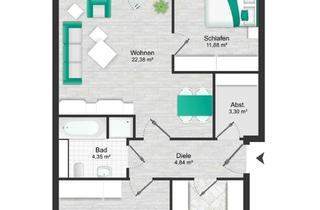 Wohnung kaufen in Barnstorfer Weg 21, 18057 Kröpeliner Tor Vorstadt, Hochwertige 3-Raum-Dachgeschosswohnung mit Fahrstuhl, Süd-Balkon, PKW-Stellplatz