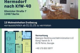 Wohnung mieten in Glienicker Straße, 13467 Hermsdorf, Nachmieter mit Balkon oder Garten und EBK: Stilvolle 3-Zimmer-Wohnung mit geh. Innenausstattung