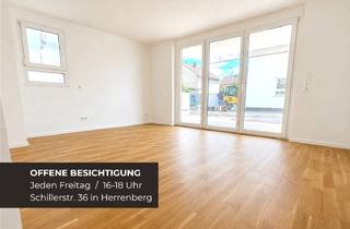 Wohnung kaufen in Schillerstraße 36, 71083 Herrenberg, Moderne 2-Zimmer Erdgeschosswohnung mit Süd-Terrasse & kleinem Garten – Helle Räume & zentrale Lage