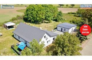 Einfamilienhaus kaufen in Ernst-Thälmann-Straße 22, 17309 Blumenhagen, HORN IMMOBILIEN + Einfamilienhaus modernisiert ebenerdig 5 Zimmer + Nebengebäude gewerbliche Nutzung