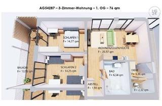 Immobilie mieten in 87600 Kaufbeuren, Möblierte, schöne 3-Zimmer-Wohnung mit Balkon im 1. OG in Kaufbeuren