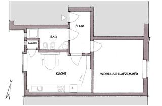 Wohnung kaufen in 40878 Ratingen, Ratingen Zentrum Attraktive Altbau-Etagenwohnung, 41,5m², von privat, FP: € 129.000