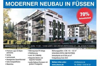 Wohnung kaufen in 87629 Füssen, 4-Zimmer-Neubauwohnung mit Tiefgarage, Balkon und Bergblick in zentrumsnaher Lage von Füssen!