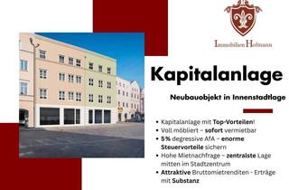 Wohnung kaufen in 84307 Eggenfelden, Kapitalanleger aufgepasst: Möblierte Neubauwohnung mit degressiver AfA in bester Innenstadtlage!