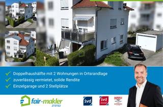 Doppelhaushälfte kaufen in 72581 Dettingen, FAIR-MAKLER: Doppelhaushälfte mit 2 Eigentumswohnungen in Ortsrandlage