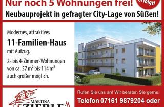 Wohnung kaufen in 73079 Süßen, Neubauprojekt in Süßen! Tolle 4-Zimmer-Wohnung, 2.OG, ideal für Familien, großer Balkon, Aufzug !