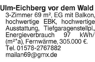 Wohnung kaufen in 89075 Ulm, 3-Zimmer Ulm-Eichberg