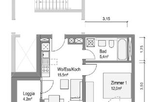 Wohnung mieten in Rosa-Kempf-Straße 12, 96052 Bamberg, NEUBAU! | Kuschelige helle 2-Zimmer-Wohnung mit schöner Loggia