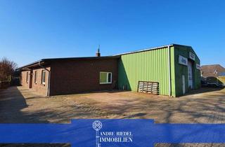 Gewerbeimmobilie kaufen in 24619 Bornhöved, 174 m² Halle + 135 m² Bungalow – Schrauberparadies mit großem Grundstück!