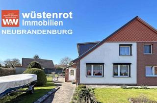 Doppelhaushälfte kaufen in 17389 Anklam, KOMPLETT MODERNISIERT + NEUE HEIZUNG: DOPPELHAUSHÄLFTE MIT WINTERGARTEN + EINBAUKÜCHE + DREI GARAGEN