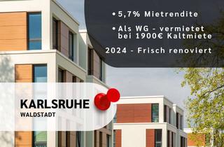 Wohnung kaufen in 76139 Waldstadt, 5,7% Mietrendite - Traumhafte Kapitalanlage durch WG-Vermietung!