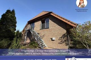 Wohnung mieten in 26904 Börger, ***geräumige 2 Zimmer Oberwohnung mit EBK in Börger*** mit eigenem Garten, Terrasse, sowie Zufahrt und Carport