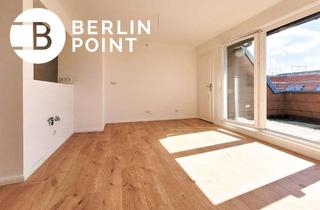 Wohnung kaufen in Bänschstrasse 40, 10247 Friedrichshain, Sonnenverwöhntes Dachgeschoss ++ 2 Zi ++ Wohnküche mit offenem Grundriss und Süd-Terrasse